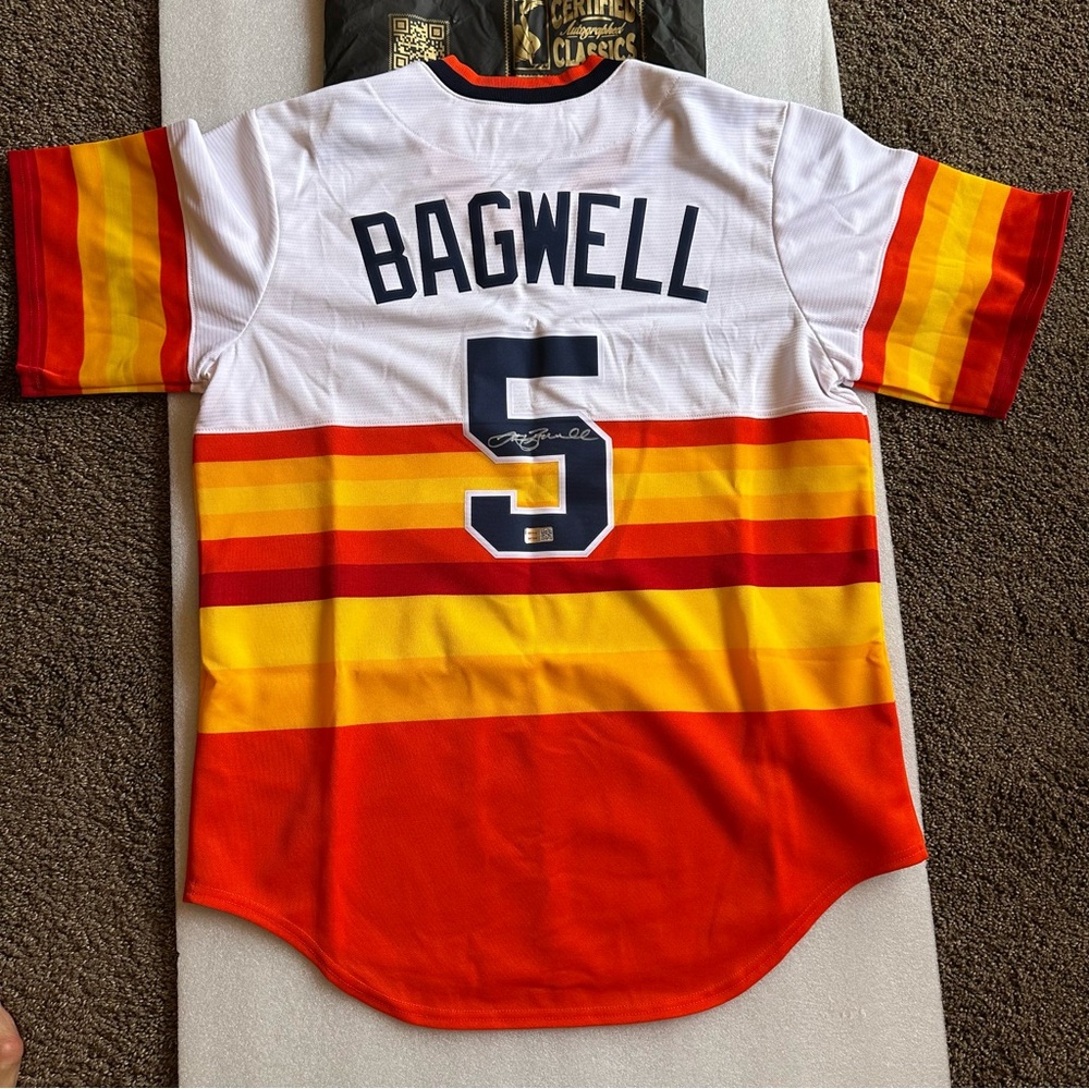 Jeff Bagwell #5 Houston Astros Autographed Nike Jersey TriStar Authenticated